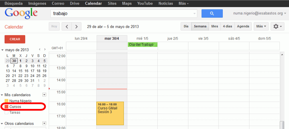 Calendar. Añadir nuevo calendario