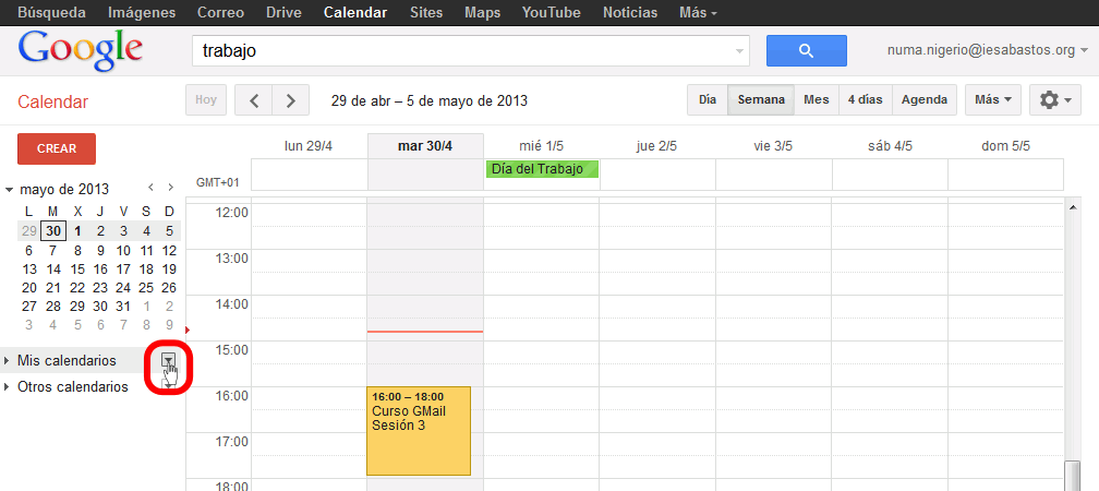 Calendar. Añadir nuevo calendario