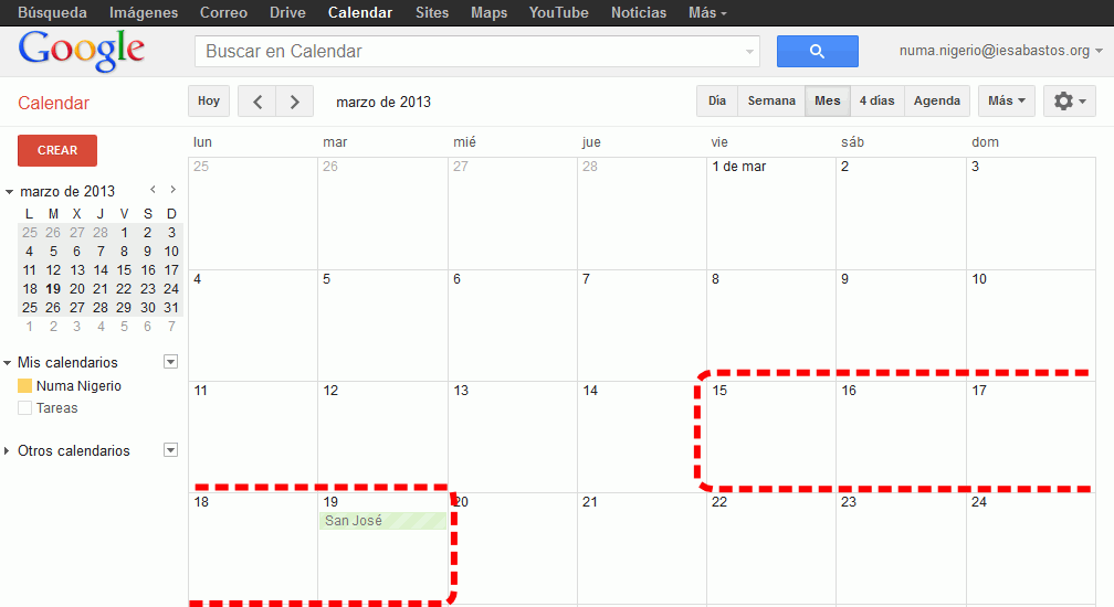 Calendar. Añadir nuevo evento