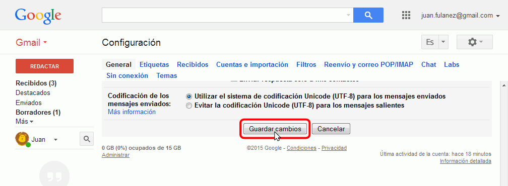 Gmail. Mensajes destacados