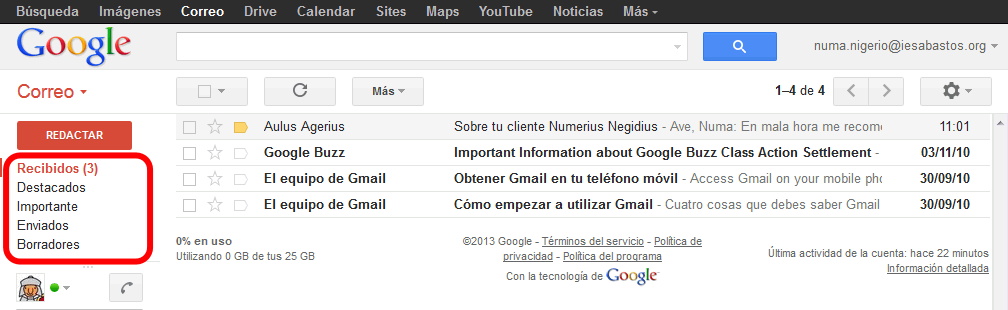 Gmail. Crear etiquetas