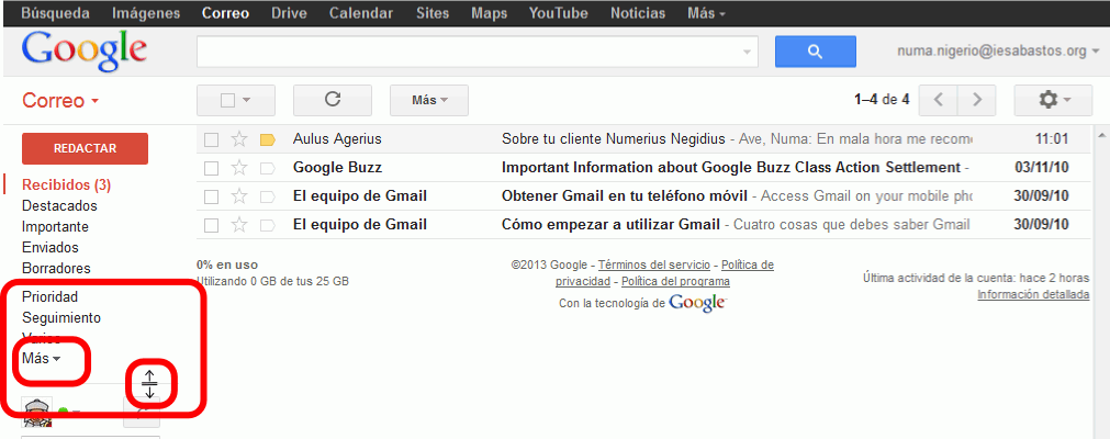 Gmail. Crear etiquetas