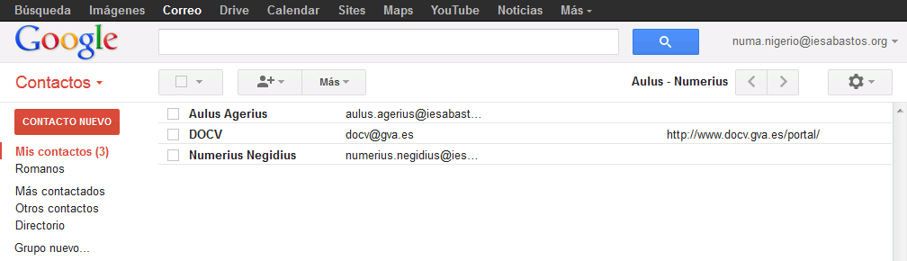 Gmail. Añadir contacto a grupo de contactos