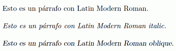 Ejemplo de fuente oblique e italic