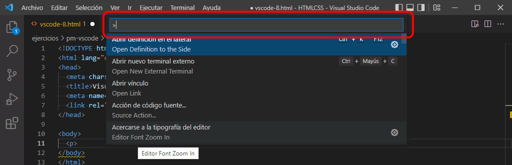 VSC. Extensión Lorem Ipsum