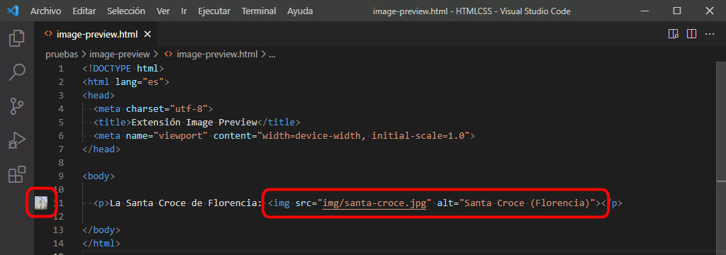 VSC. Extensión Imagen preview