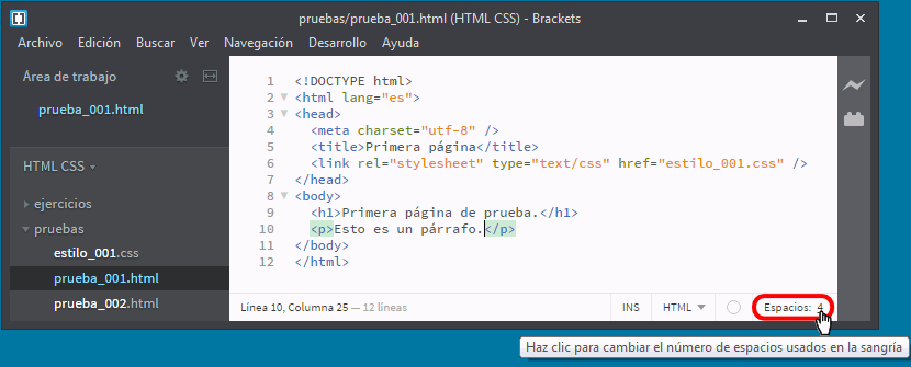 Brackets. Configuración