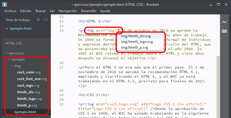 Insertar rutas de archivos