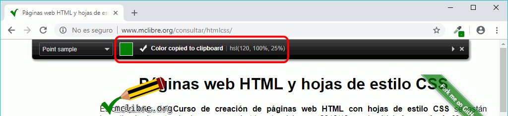 Chrome. Extensión ColorZilla