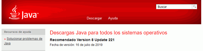 Java Runtime Environment 8 - Descarga