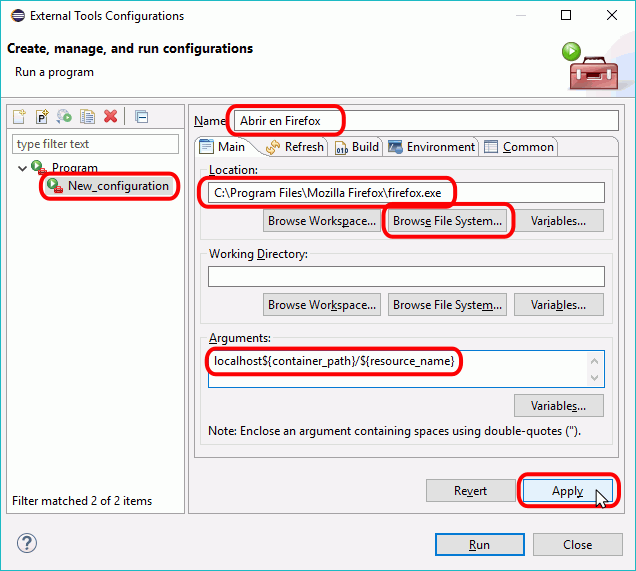 Eclipse PHP - Ejecutar un archivo HTML