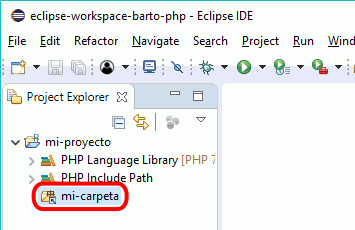 Eclipse PHP - Creación de carpeta enlazada
