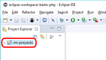 Eclipse PHP - Creación de nuevo proyecto