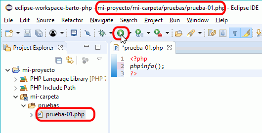 Eclipse PHP - Ejecutar un archivo PHP