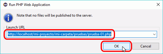 Eclipse PHP - Ejecutar un archivo PHP