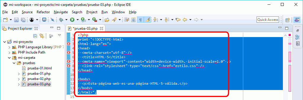 Eclipse PHP - Buscar y sustituir en archivo