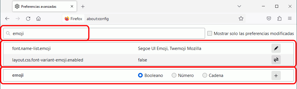 Firefox. Configuración avanzada. about:config