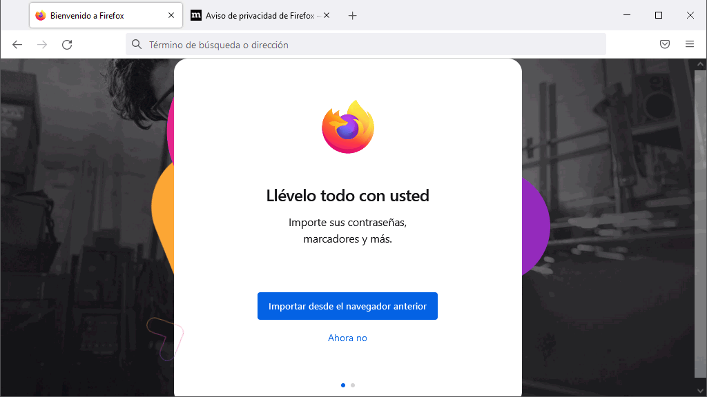 Firefox - Primera ejecución