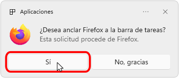 Firefox - Fijar Firefox a la barra de tareas