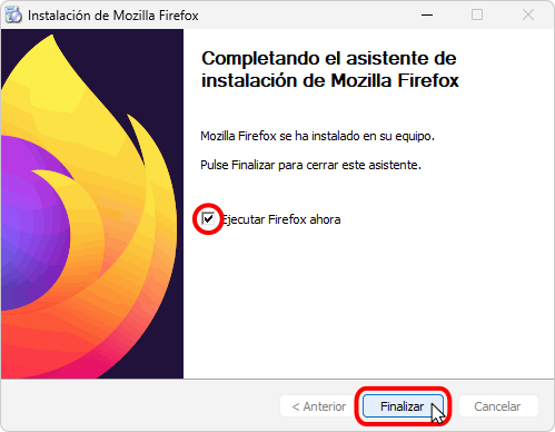 Firefox - Instalación - Instalación completa