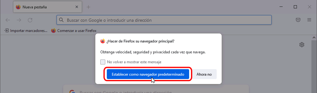 Firefox - Configurar como predeterminado