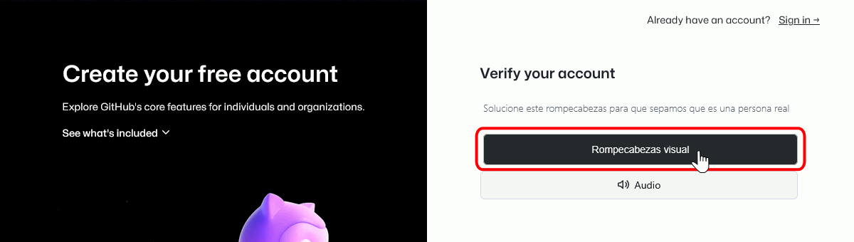 GitHub - Crear cuenta