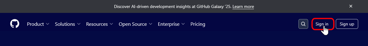 GitHub - Entrar en la cuenta