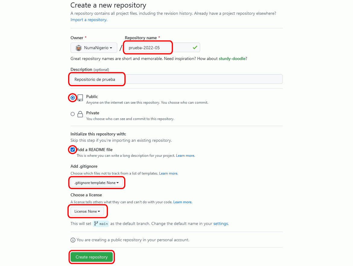 GitHub - Crear repositorio