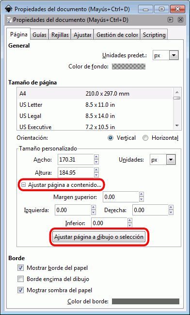Inkscape. Ajustar página a contenido 4