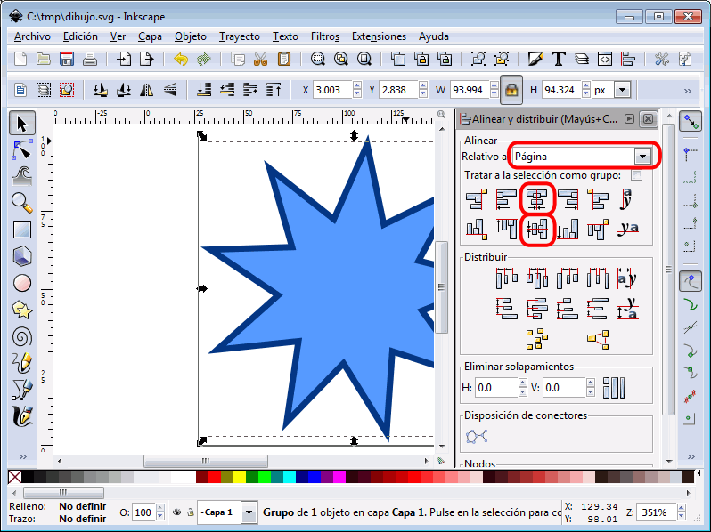 Inkscape. Ajustar tamaño de la imagen 8