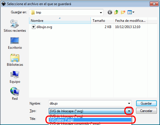 Inkscape. Guardar como SVG plano 2