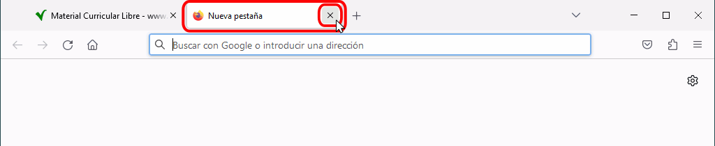 Firefox. Cerrar una pestaña