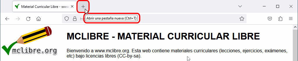 Firefox. Abrir una nueva pestaña