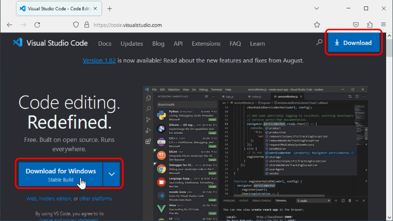 Visual Studio Code. Descargar