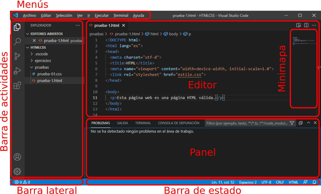 Visual Studio Code. Validación