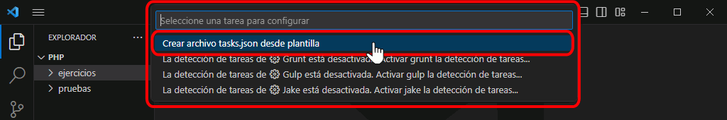 VSC. Crear tarea