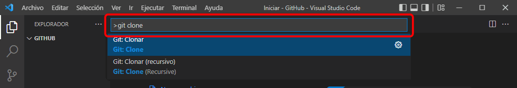 Clonar repositorio GitHub con VSC