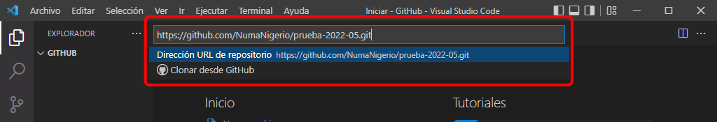 Clonar repositorio GitHub con VSC