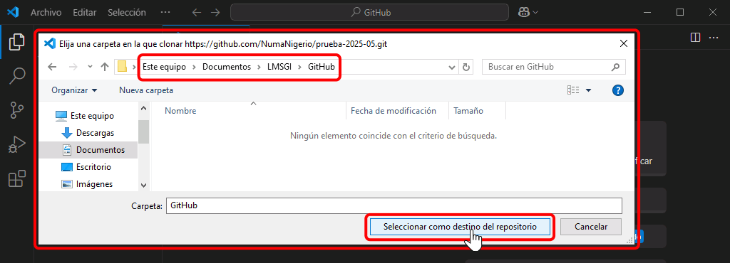 Clonar repositorio GitHub con VSC