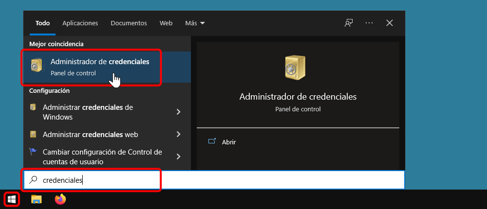 Borrar credencial de Windows