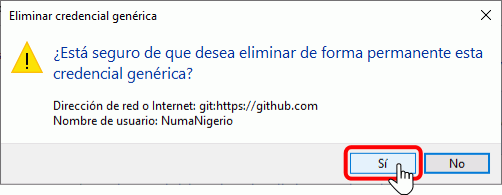 Borrar credencial de Windows