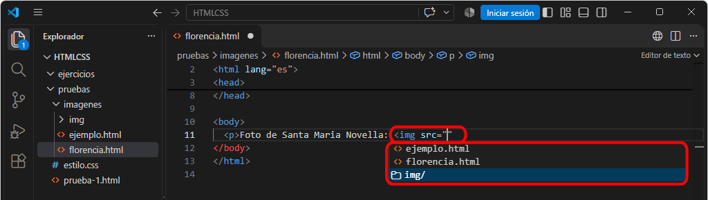 VSC. Insertar rutas de archivos