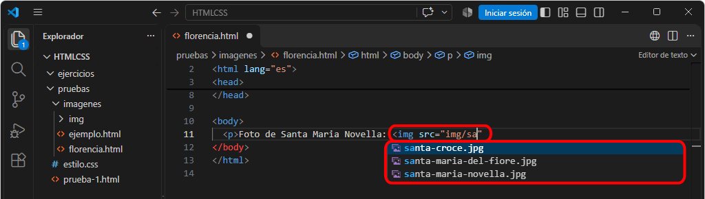VSC. Insertar rutas de archivos