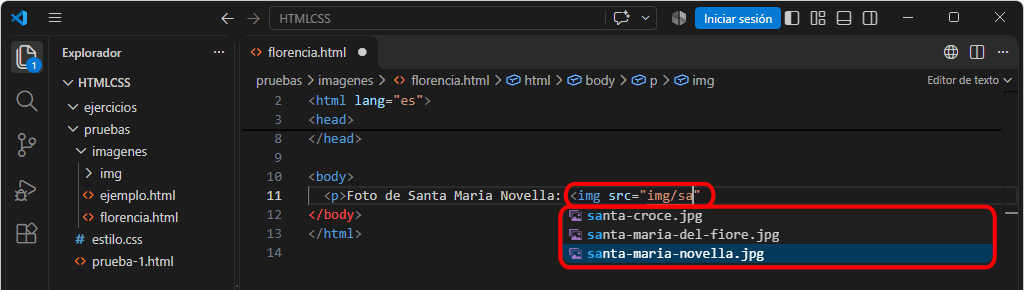 VSC. Insertar rutas de archivos