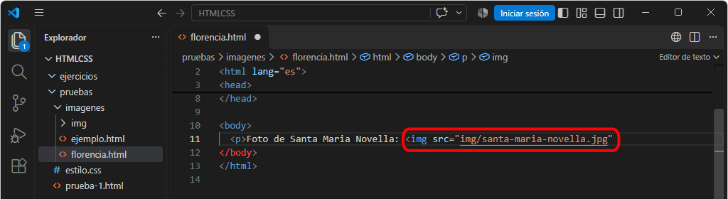VSC. Insertar rutas de archivos