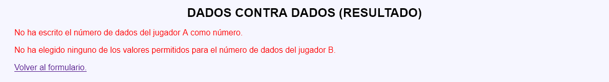 Dados contra dados