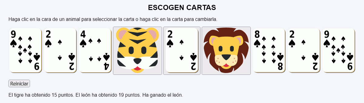 Escogen cartas