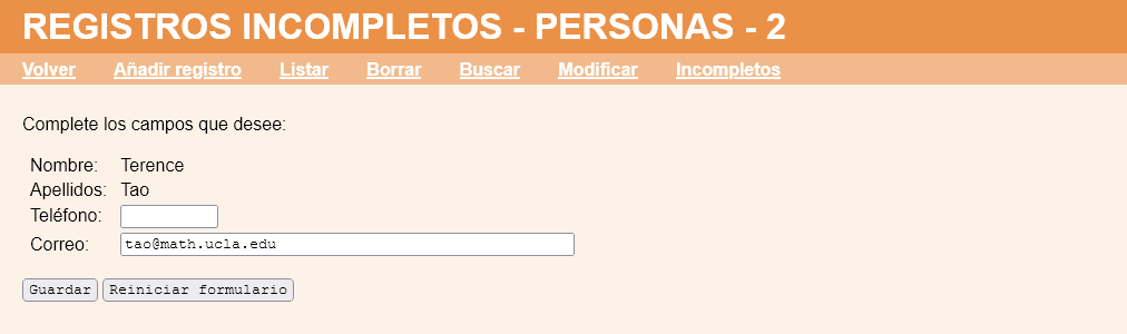 Registros de personas incompletos