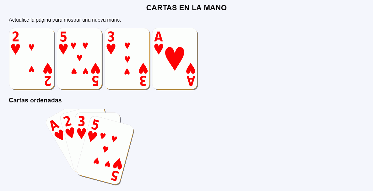 Cartas en la mano