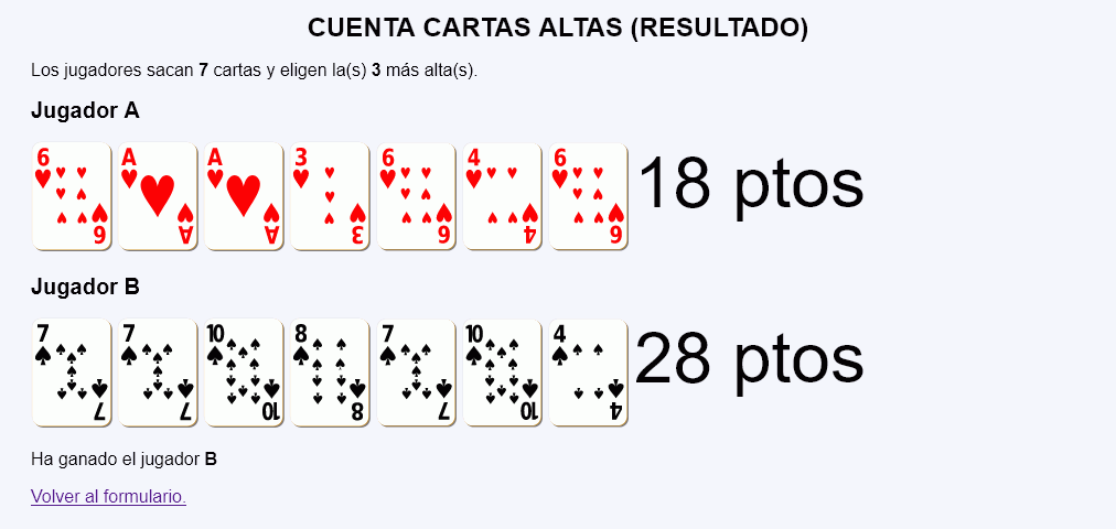 Cuenta cartas altas